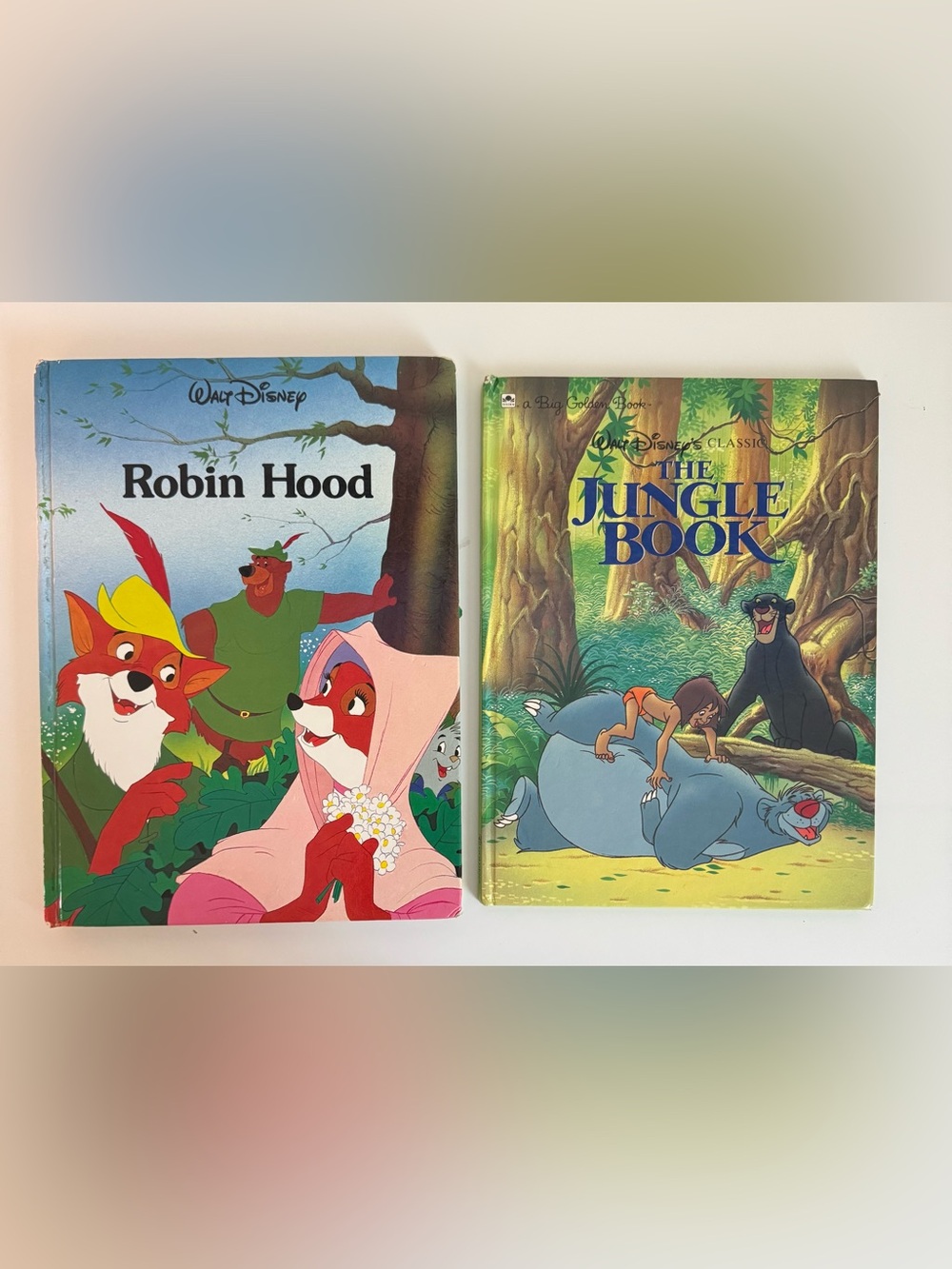 Disney Storybook Lot — Robin Hood & The Jungle Book — Colorful Hardcover Covers